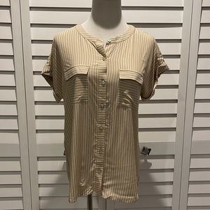 J. Jill NWT Buttoned Stripes Blouse with Pockets